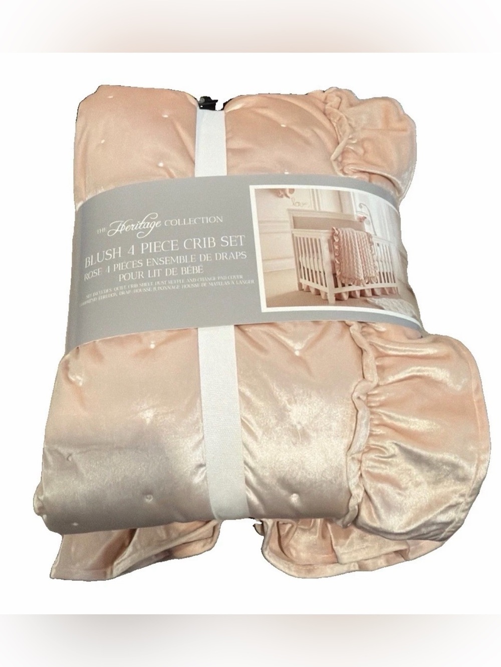 Levtex Baby - Heritage Crib Bed Set - Baby Nursery Set - Blush Velvet